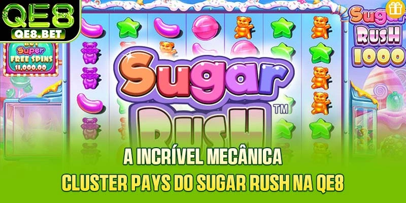 A incrível mecânica Cluster Pays do Sugar Rush na QE8